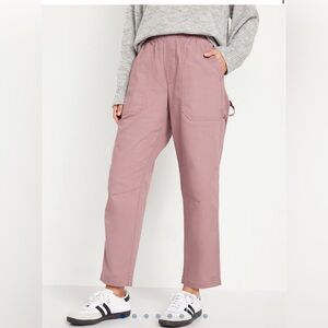 Old Navy High-Waisted Pulla Utility Pants Pink Size Large